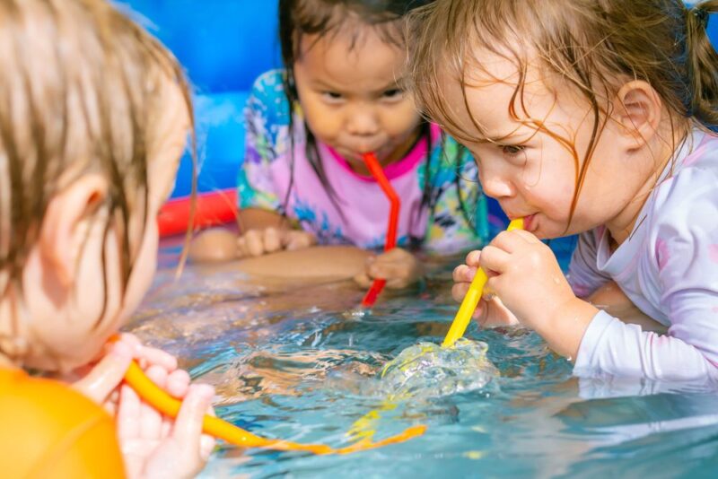 Kids,Playing,And,Having,Fun,In,The,Water,During,Summertime.