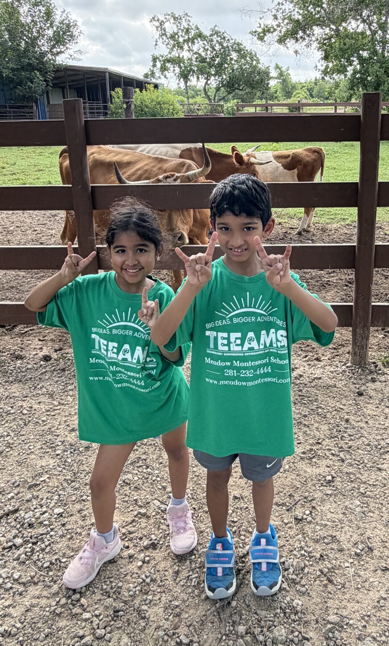 Children participating in summer camp activities at Meadow Montessori School in Richmond, TX